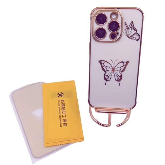 iPhone 14 Pro: Butterfly Electroplated & Screen‎ Protector - Picture 1 of 3